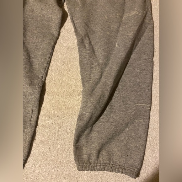 Hanes Premium Sweatpants Adult Medium Gray Paint Stained - Picture 5 of 6